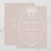 Invitation Baby-Shower en dentelle (Devant / Derrière)