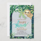 Invitation Baby shower en feuille de palme d'été couché (Devant)
