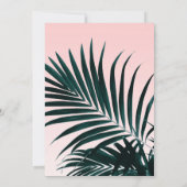 Invitation Baby shower en feuille de palmier tropical d'or (Dos)