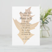 Invitation Baby shower en feuilles de chêne d'automne (Debout devant)