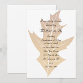 Invitation Baby shower en feuilles de chêne d'automne (Devant / Derrière)
