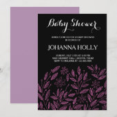 Invitation baby shower en fleur (Devant / Derrière)
