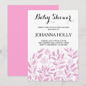 Invitation baby shower en fleur (Devant / Derrière)