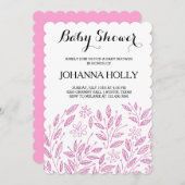 Invitation baby shower en fleur (Devant / Derrière)