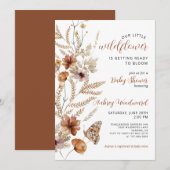 Invitation Baby shower en fleurs de bébé petit Fleur sauvage (Devant / Derrière)