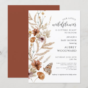 Invitation Baby shower en fleurs de bébé petit Fleur sauvage