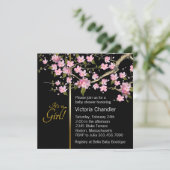 Invitation Baby shower en fleurs de cerisier rose (Debout devant)