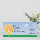 Invitation Baby shower en fleurs pour bébé (Debout devant)