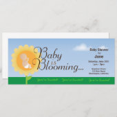 Invitation Baby shower en fleurs pour bébé (Devant / Derrière)