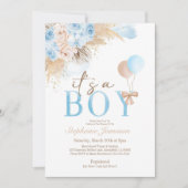 Invitation Baby shower en herbe de Bohême Boy's Pa (Devant)