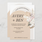 Invitation Baby shower en herbe de Pampas Neutre B (Devant / Derrière)