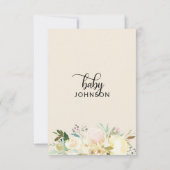 Invitation Baby shower en ivoire de crème rose florale (Dos)