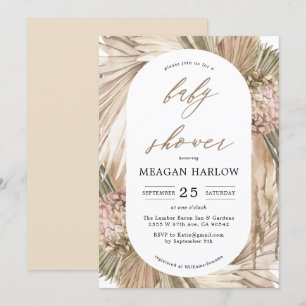 Invitation Baby shower en laiton de Pampas de Bohê