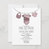 Invitation Baby shower en ligne de cloison de prune virtuelle (Devant)