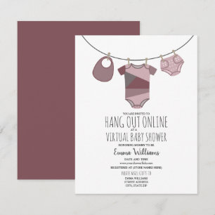 Invitation Baby shower en ligne de cloison de prune virtuelle