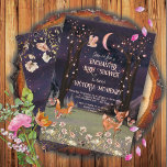 Invitation Baby shower en lune de bois enchanté<br><div class="desc">Aquarelle Enchanted Moonlight Forest Baby Shower invitations. Dispose d'une forêt cresent lune avec des lumières scintillantes, des animaux de la forêt, des cerfs et renards, des chouettes et des fleurs Tout le libellé peut être changé pour un anniversaire, etc. Pour apporter d'autres modifications, accédez à Personnaliser ce modèle. En bas,...</div>