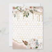 Invitation Baby shower en marbre à Parties scintillant fleuri (Dos)