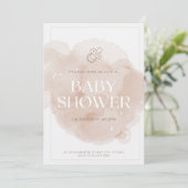 Invitation baby shower en marbre rose (Debout devant)