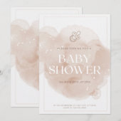 Invitation baby shower en marbre rose (Devant / Derrière)