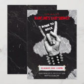 Invitation Baby shower en métal Black Rock (Devant / Derrière)