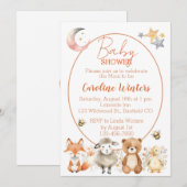 Invitation Baby Shower en milieu forestier   (Devant / Derrière)