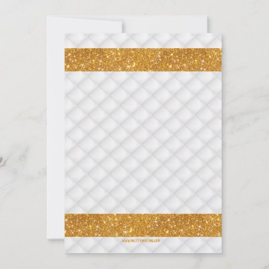 Invitation Baby shower en or blanc princesse (Dos)