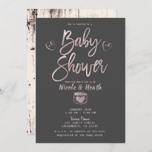Invitation Baby shower en or rose rose rose rose rose Rose de