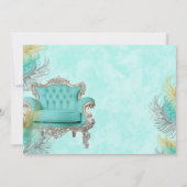 Invitation Baby shower en or turquoise (Dos)