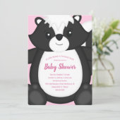 Invitation Baby shower en peau rose (Debout devant)