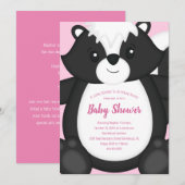 Invitation Baby shower en peau rose (Devant / Derrière)