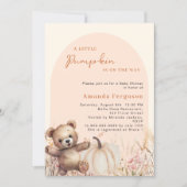 Invitation Baby shower en peluche fleur sauvage citrouille (Devant)