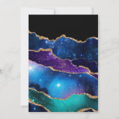Invitation Baby shower en pierre de taille Galaxy Agate (Dos)