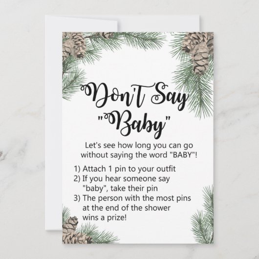 Invitation Baby shower en Pinecone d'hiver Taille du panneau (Devant)