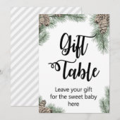 Invitation Baby shower en Pinecone d'hiver Taille du panneau  (Devant / Derrière)