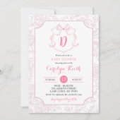 Invitation Baby shower en poitrine rose pâle (Devant)
