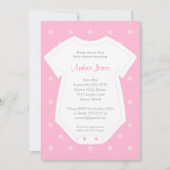 Invitation Baby shower en rose pour une fille (Devant)