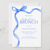Invitation Baby shower en ruban Sapphire Blue Bow Brunch (Devant)