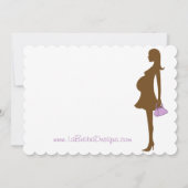 Invitation Baby shower en silhouette rose et violet (Dos)