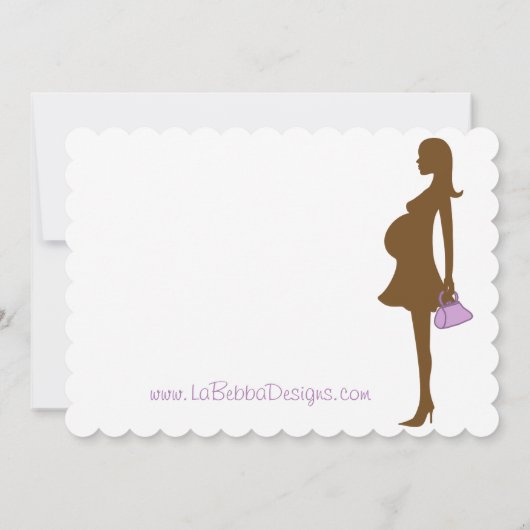 Invitation Baby shower en silhouette rose et violet (Dos)