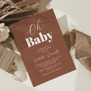 Invitation Baby Shower en Terracotta Contemporain