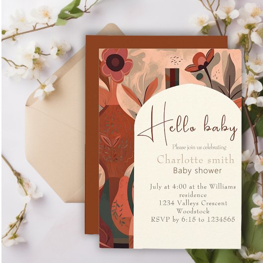 Invitation Baby shower en terre cuite