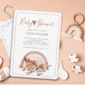 Invitation Baby shower en terre cuite Boho aquarelle arc-en-c
