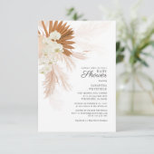 Invitation Baby shower en terre cuite Boho Pampas (Debout devant)