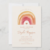 Invitation Baby shower en terre cuite Boho Rainbow (Devant)