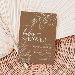 Invitation Baby shower en terre cuite d'automne