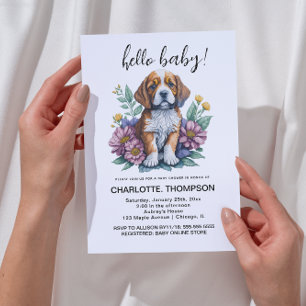 Invitation Baby shower en terre cuite de Chien de Chien de Ch