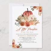 Invitation Baby shower en terre cuite rustique petit Citrouil (Devant)