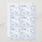 Invitation Baby shower en toile de Jouy bleue chinoiserie (Dos)