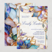 Invitation Baby shower en verre peint Pastel (Devant / Derrière)