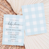 Invitation Baby shower En vichy bleu